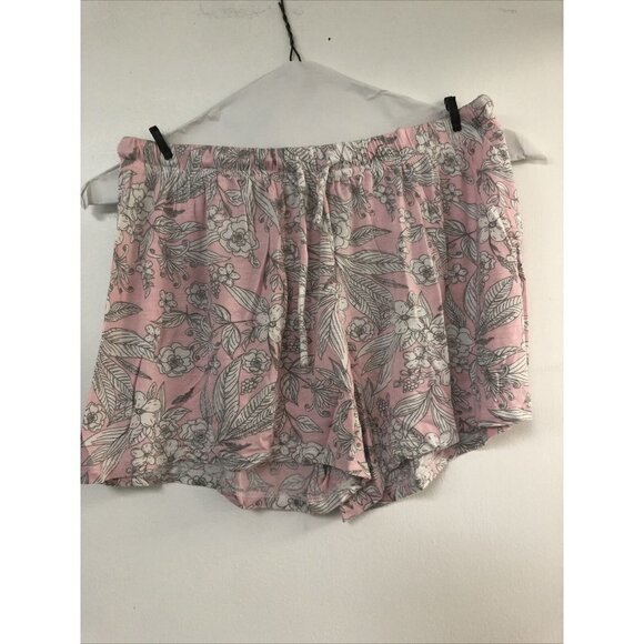 Woman's TAHARI Pink Flowery Shorts Bottoms Rayon E - Picture 1 of 3